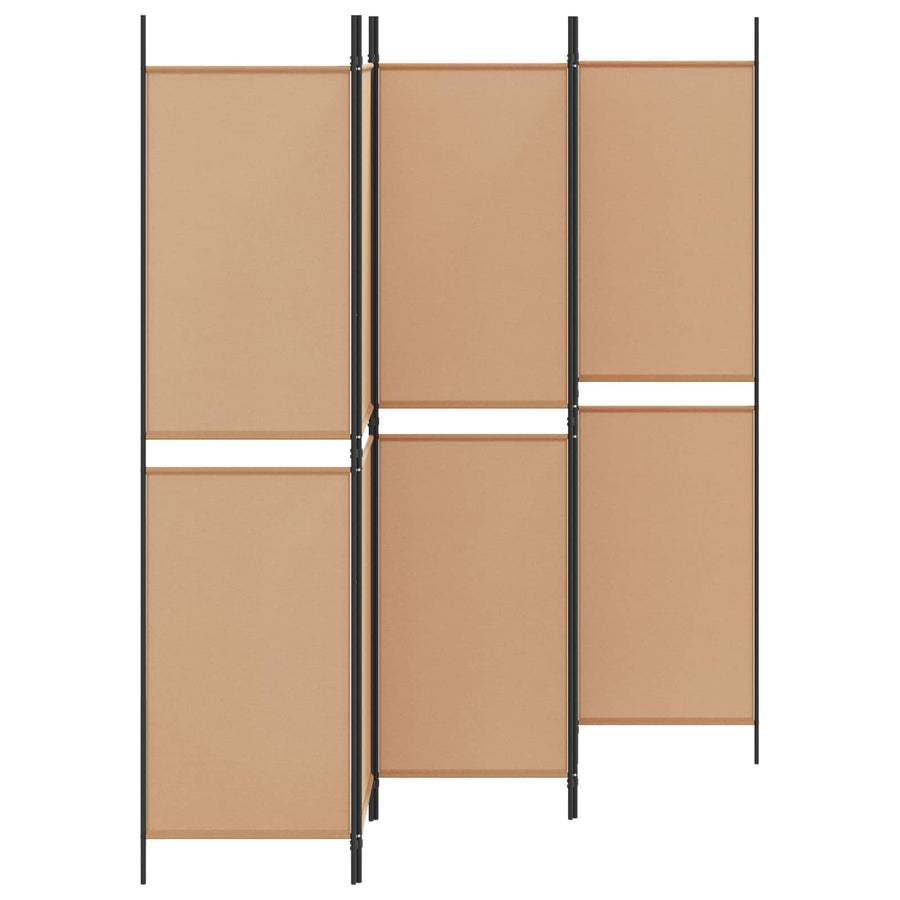 5-panelen kamerscherm Beige 250 x 200 cm Stof