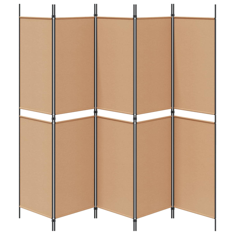 5-panelen kamerscherm Beige 250 x 200 cm Stof