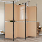 6-Panel Room Divider Beige 300 x 200 cm Fabric
