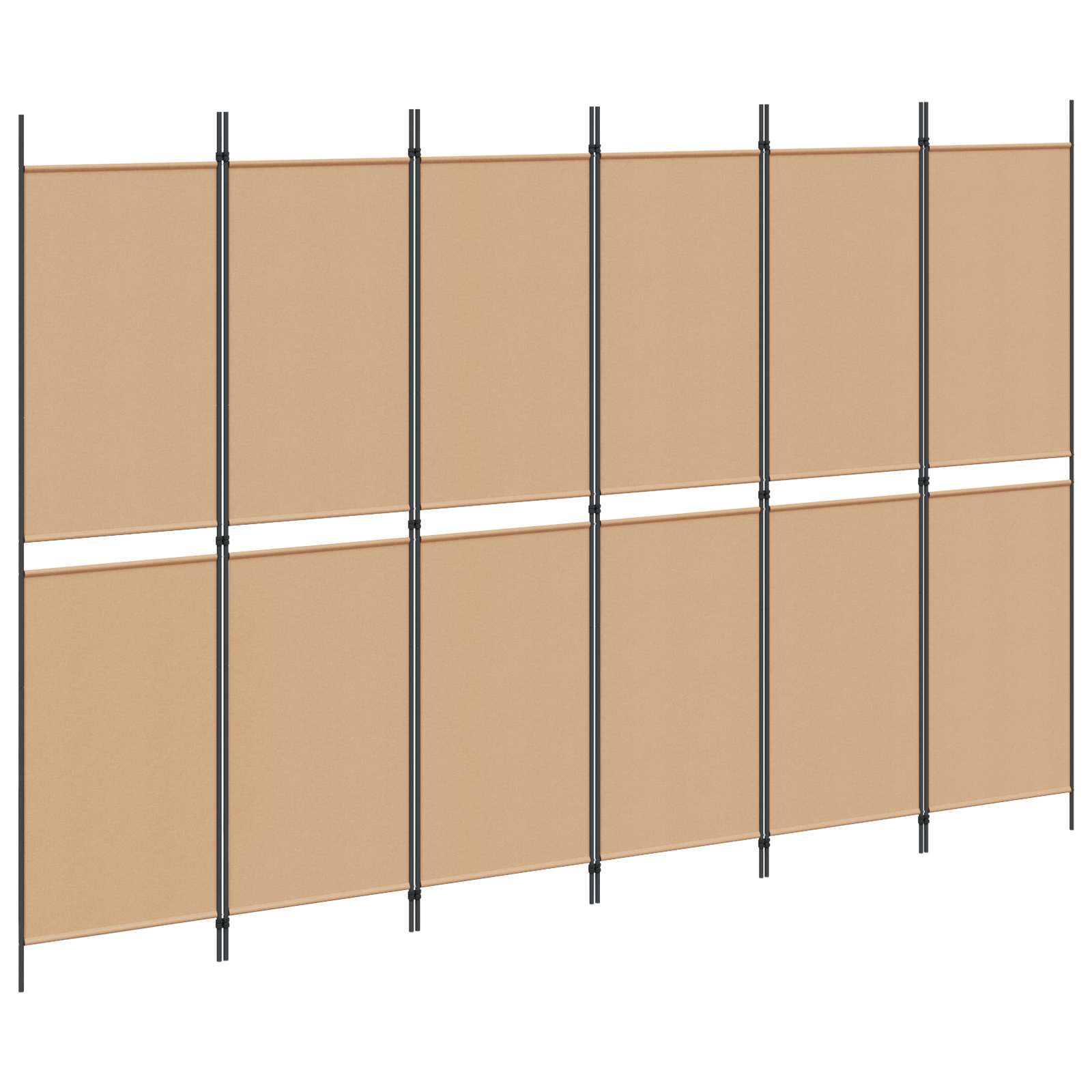 6-Panelen Kamerscherm Beige 300 x 200 cm Stof