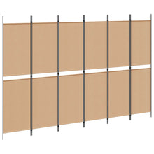 6-Panelen Kamerscherm Beige 300 x 200 cm Stof