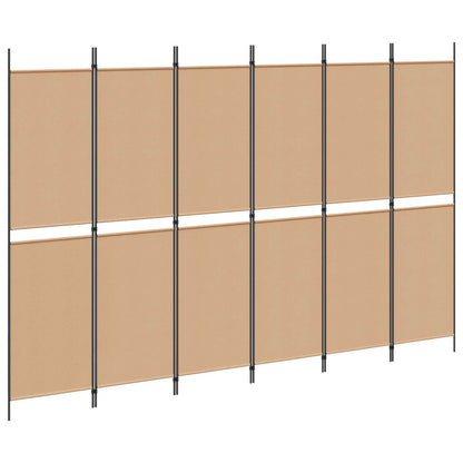 6-Panelen Kamerscherm Beige 300 x 200 cm Stof