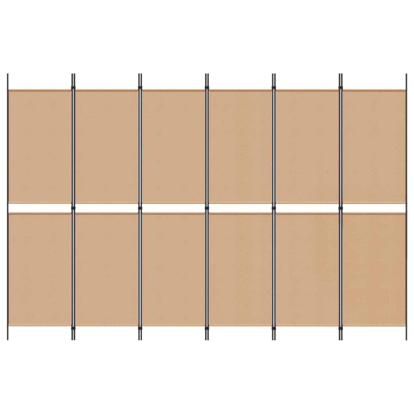 6-Panelen Kamerscherm Beige 300 x 200 cm Stof