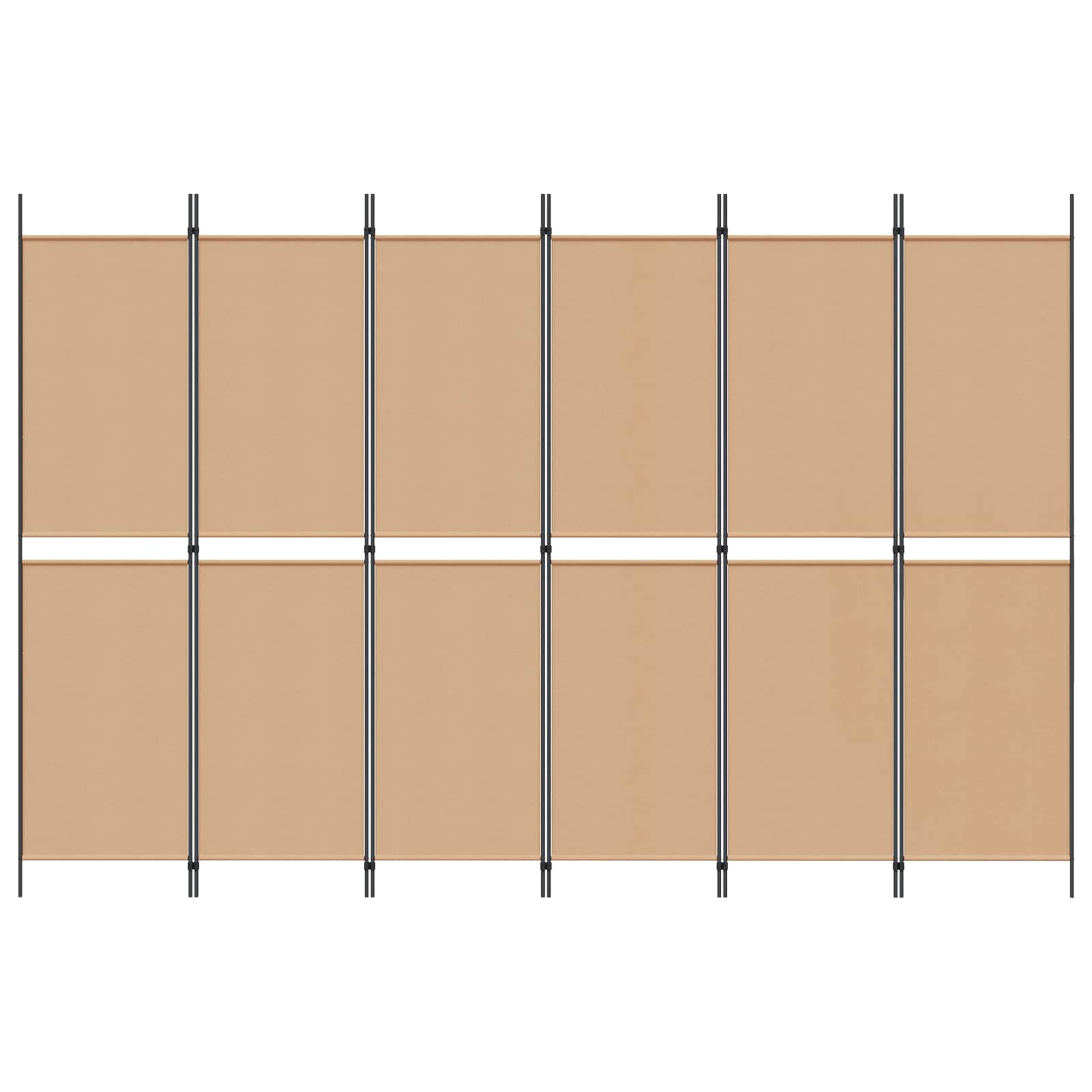6-Panelen Kamerscherm Beige 300 x 200 cm Stof