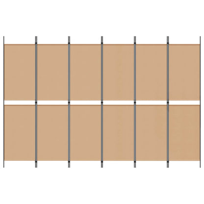 6-Panelen Kamerscherm Beige 300 x 200 cm Stof