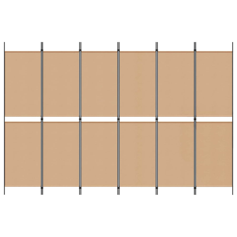 6-Panelen Kamerscherm Beige 300 x 200 cm Stof