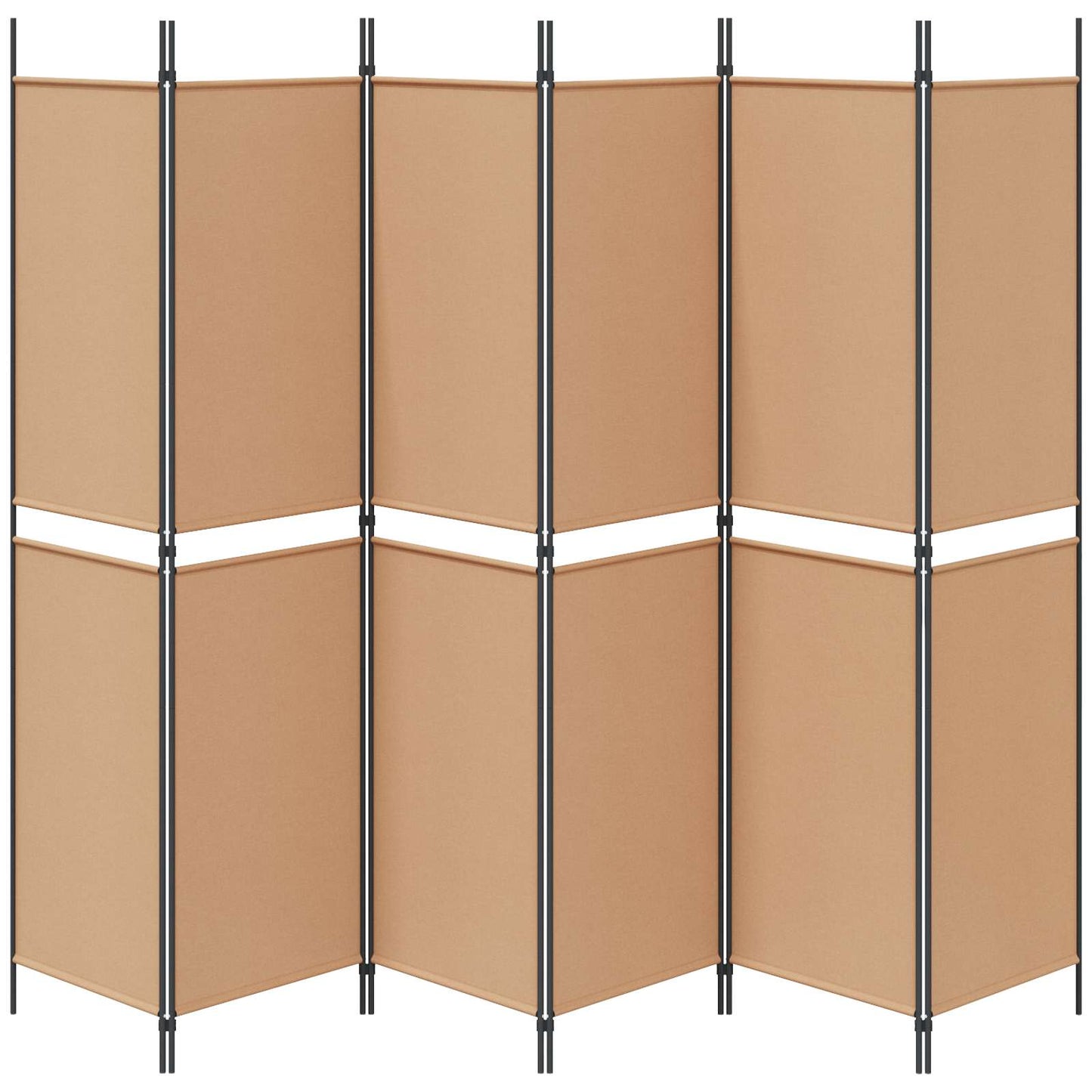 6-Panelen Kamerscherm Beige 300 x 200 cm Stof