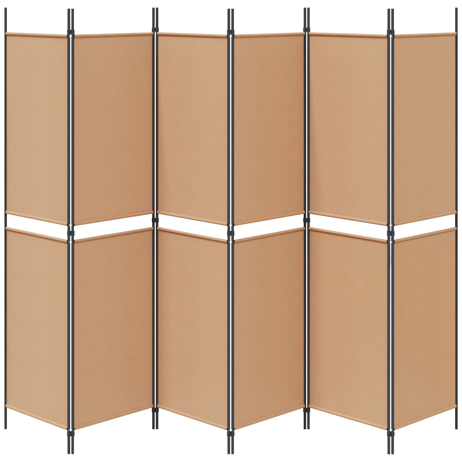 6-Panelen Kamerscherm Beige 300 x 200 cm Stof