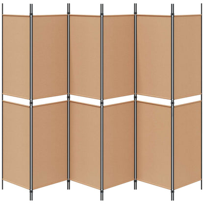 6-Panelen Kamerscherm Beige 300 x 200 cm Stof