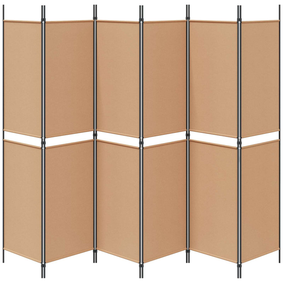 6-Panelen Kamerscherm Beige 300 x 200 cm Stof
