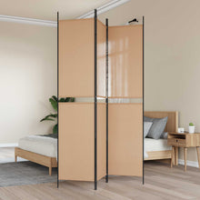 3-Panel Room Divider Beige 150 x 220 cm Stof