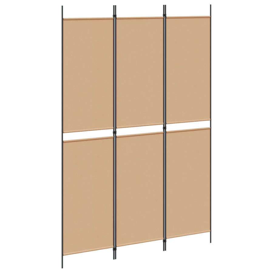 3-Panel Room Divider Beige 150 x 220 cm Stof