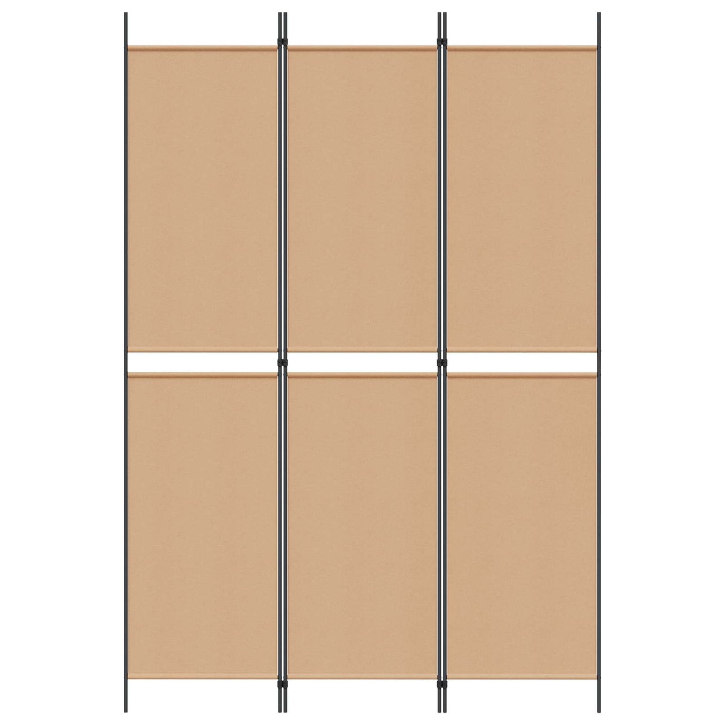 3-Panel Room Divider Beige 150 x 220 cm Stof