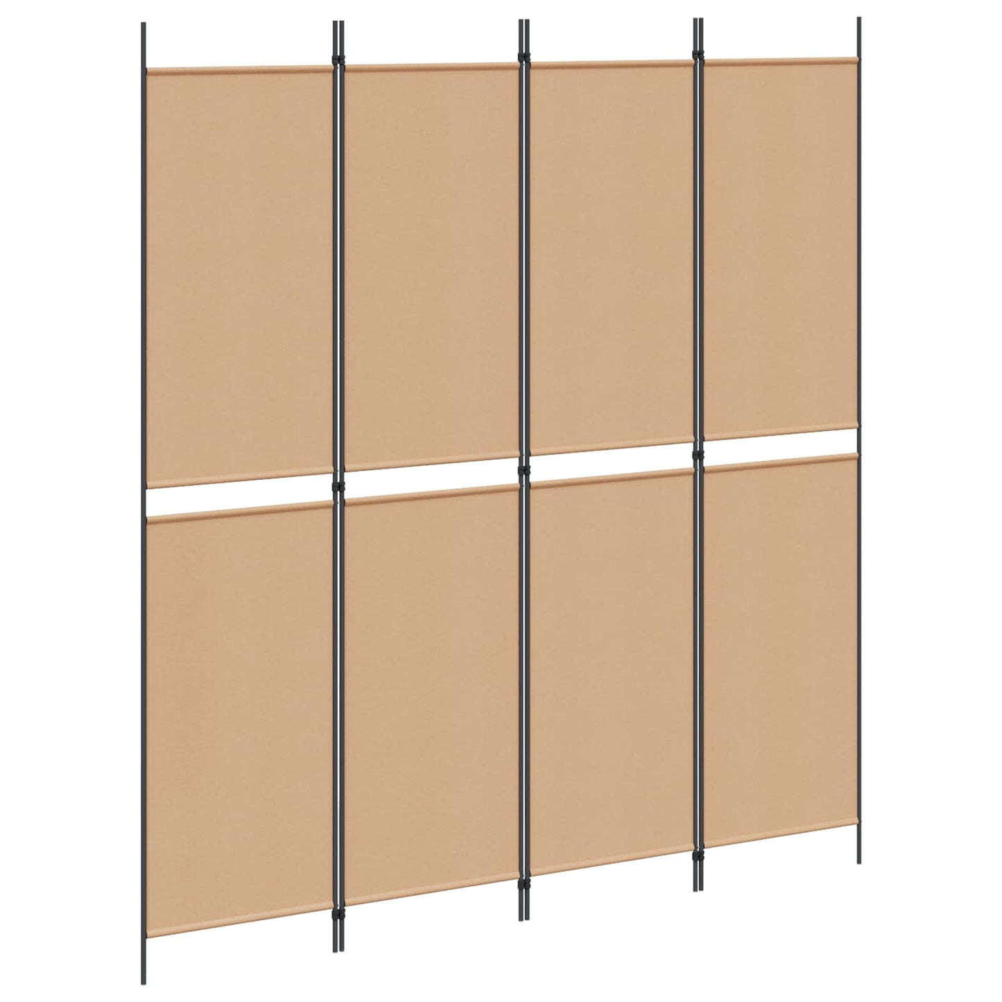 4-panelen roomdivider Beige 200 x 220 cm Stof