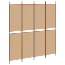 4-panelen roomdivider Beige 200 x 220 cm Stof