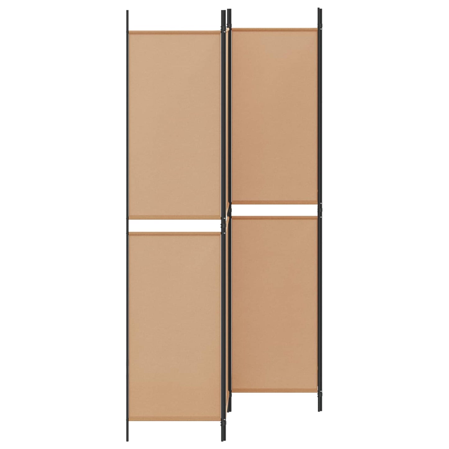4-panelen roomdivider Beige 200 x 220 cm Stof