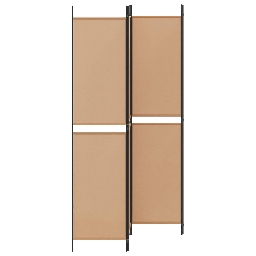4-panelen roomdivider Beige 200 x 220 cm Stof