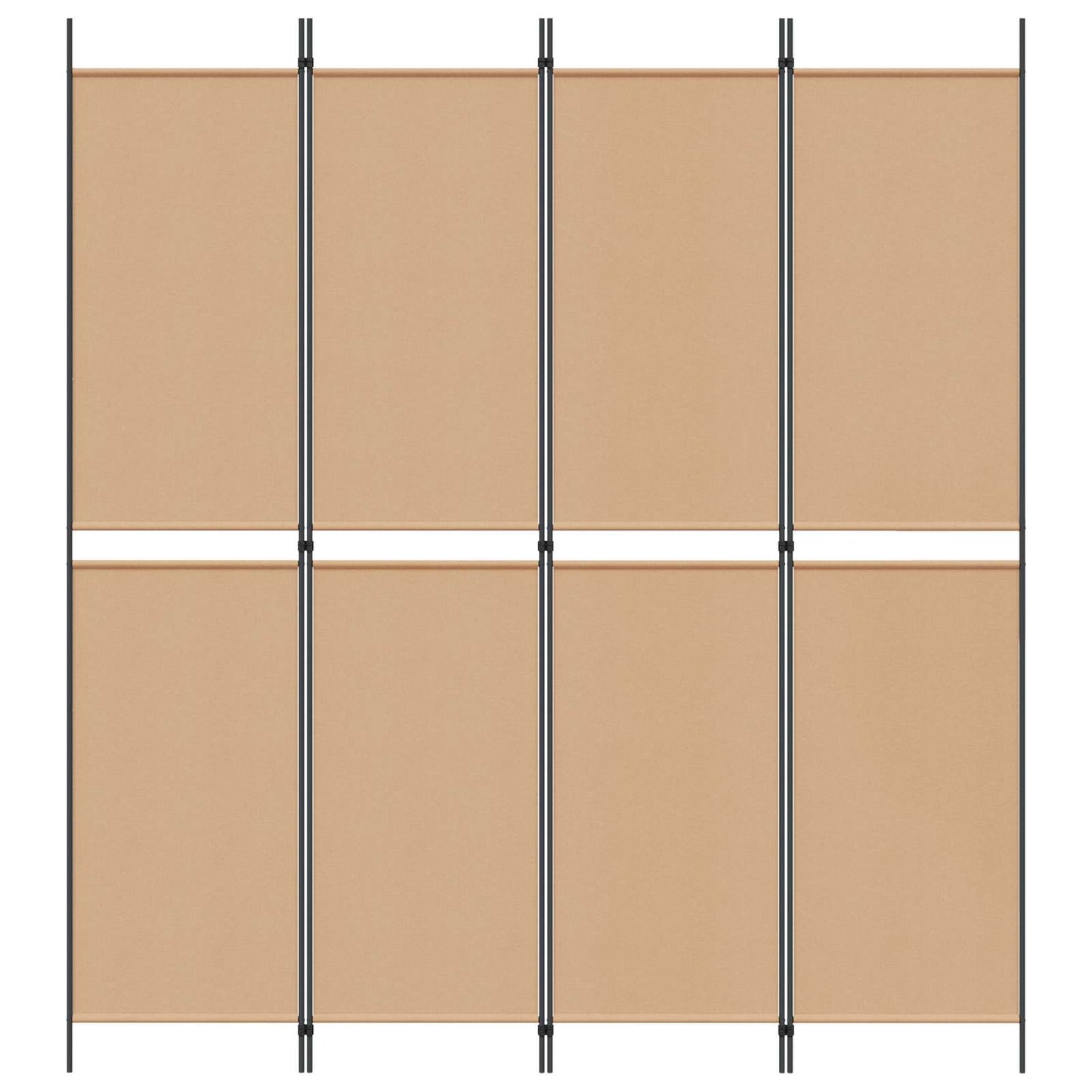 4-panelen roomdivider Beige 200 x 220 cm Stof