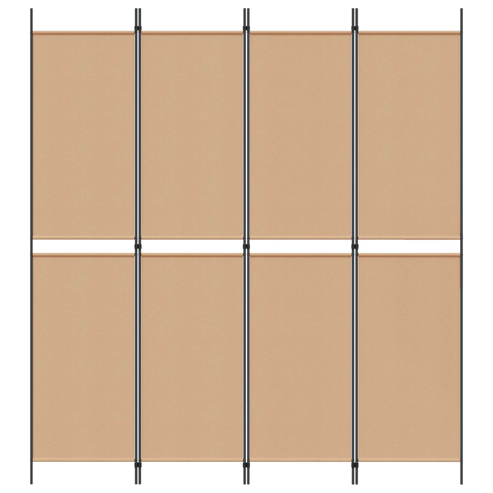 4-panelen roomdivider Beige 200 x 220 cm Stof