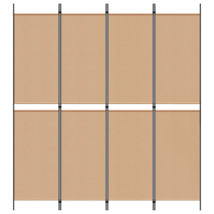 4-panelen roomdivider Beige 200 x 220 cm Stof