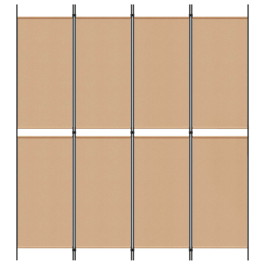 4-panelen roomdivider Beige 200 x 220 cm Stof