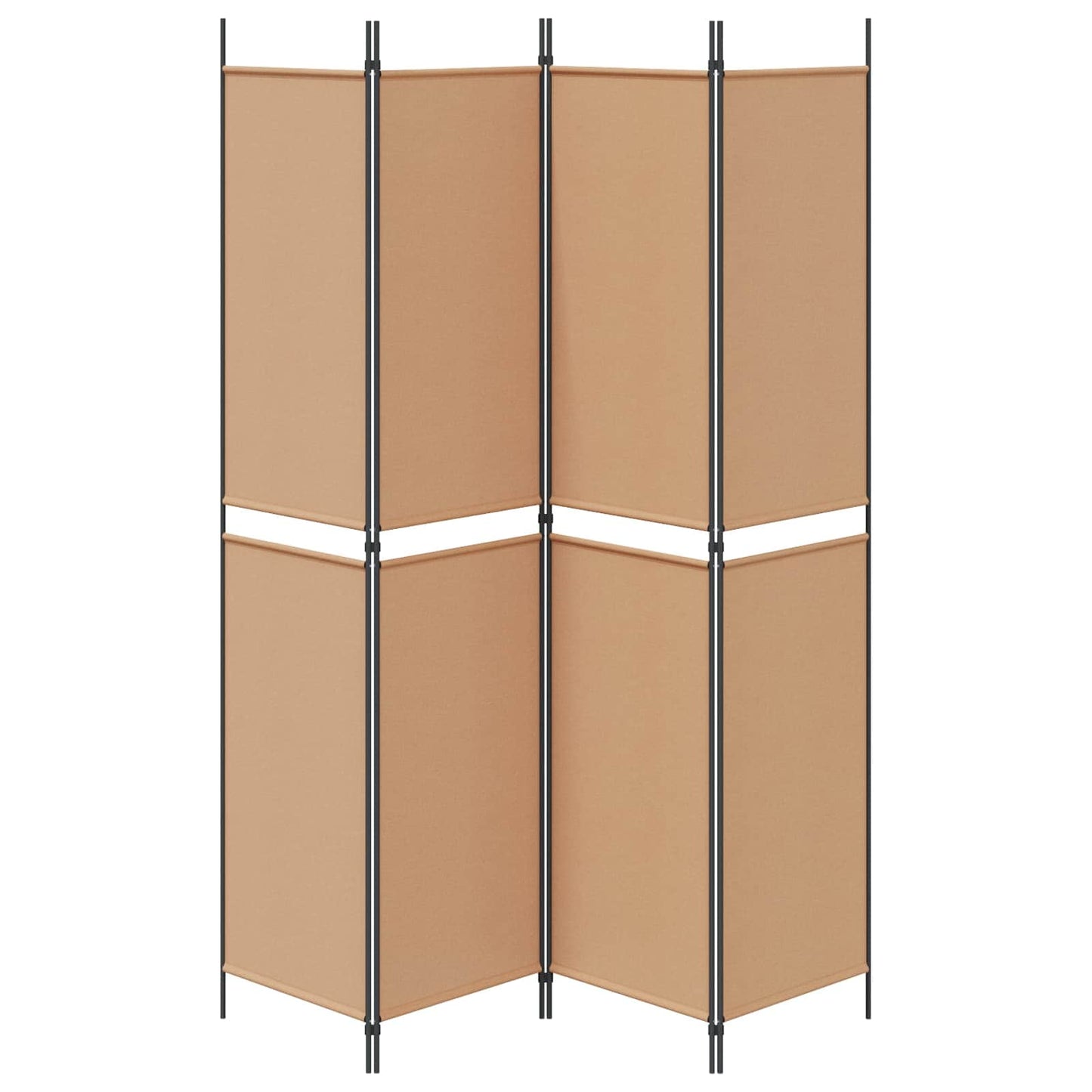 4-panelen roomdivider Beige 200 x 220 cm Stof
