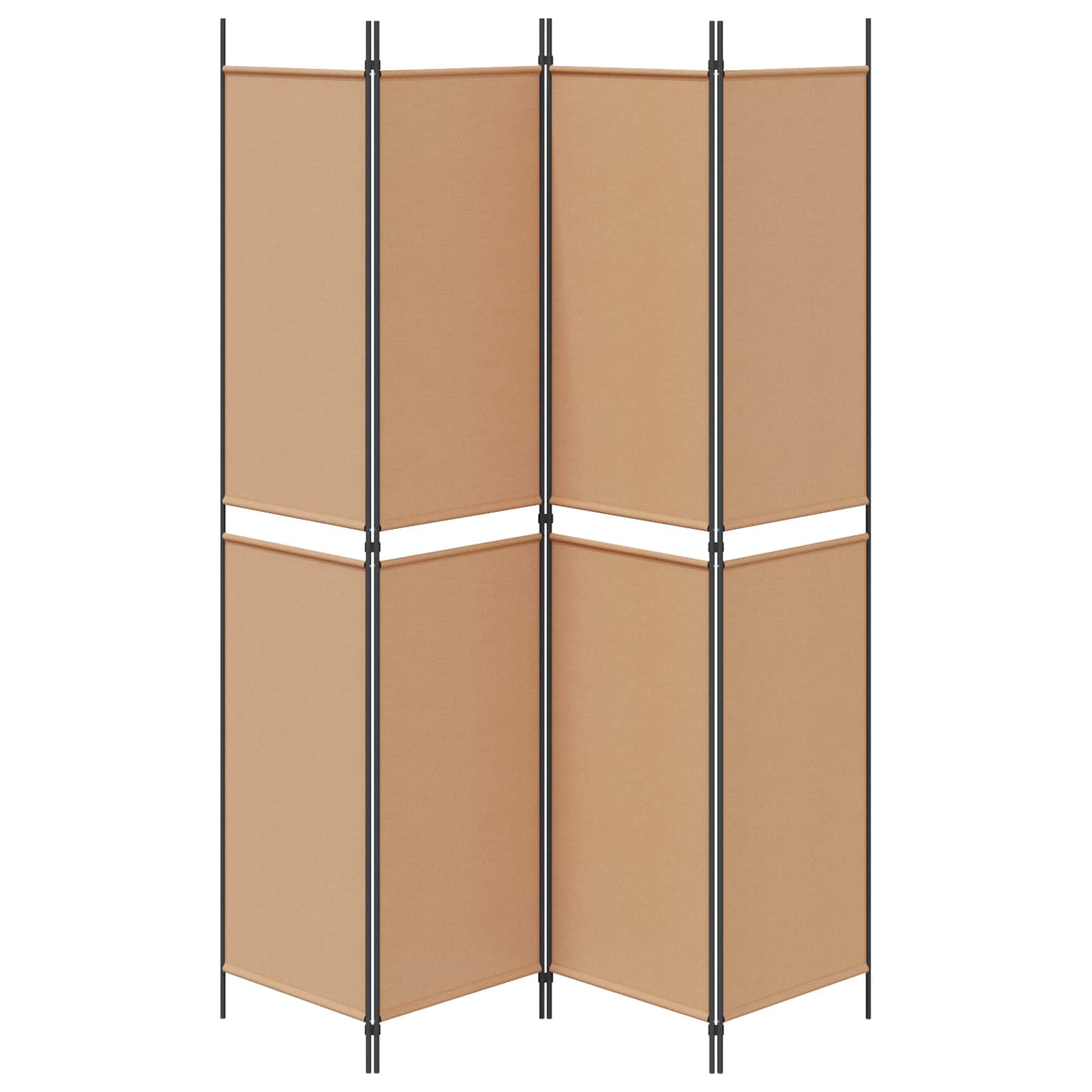 4-panelen roomdivider Beige 200 x 220 cm Stof