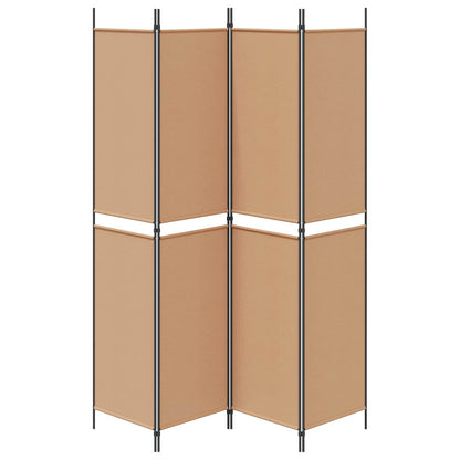 4-panelen roomdivider Beige 200 x 220 cm Stof