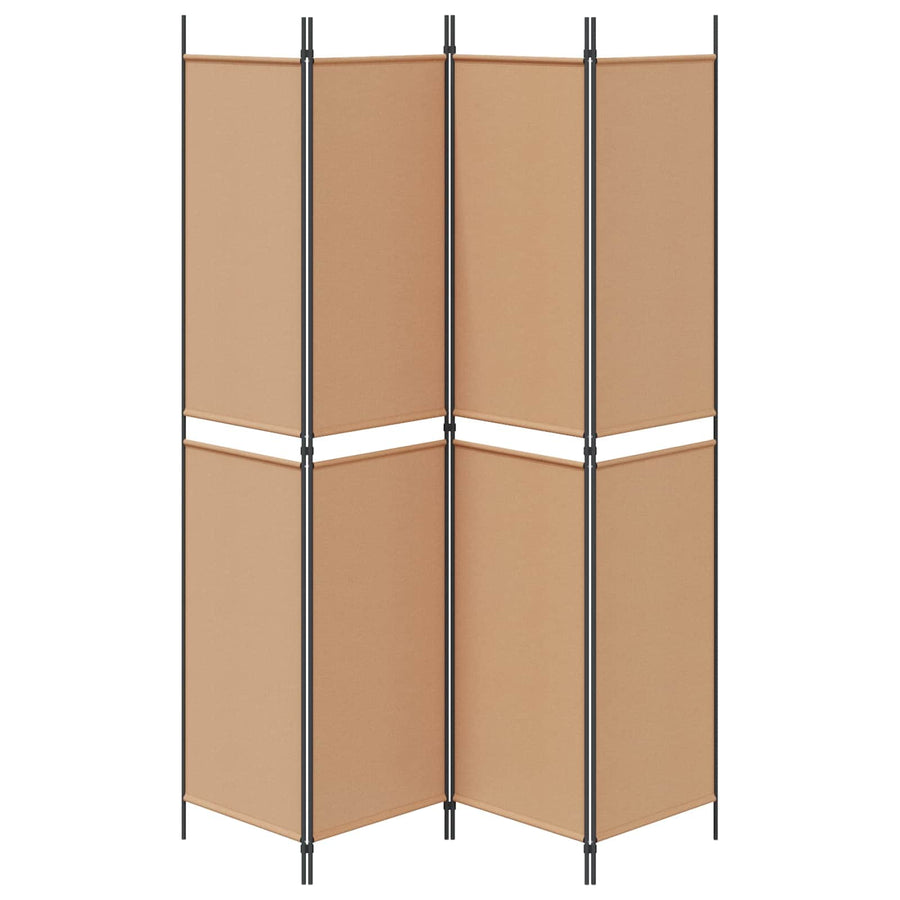 4-panelen roomdivider Beige 200 x 220 cm Stof