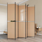 5-Panel Room Divider Beige 250 x 220 cm Fabric