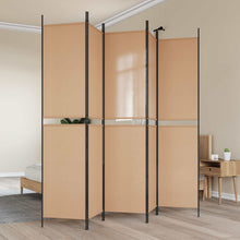 5-Panel Room Divider Beige 250 x 220 cm Stof