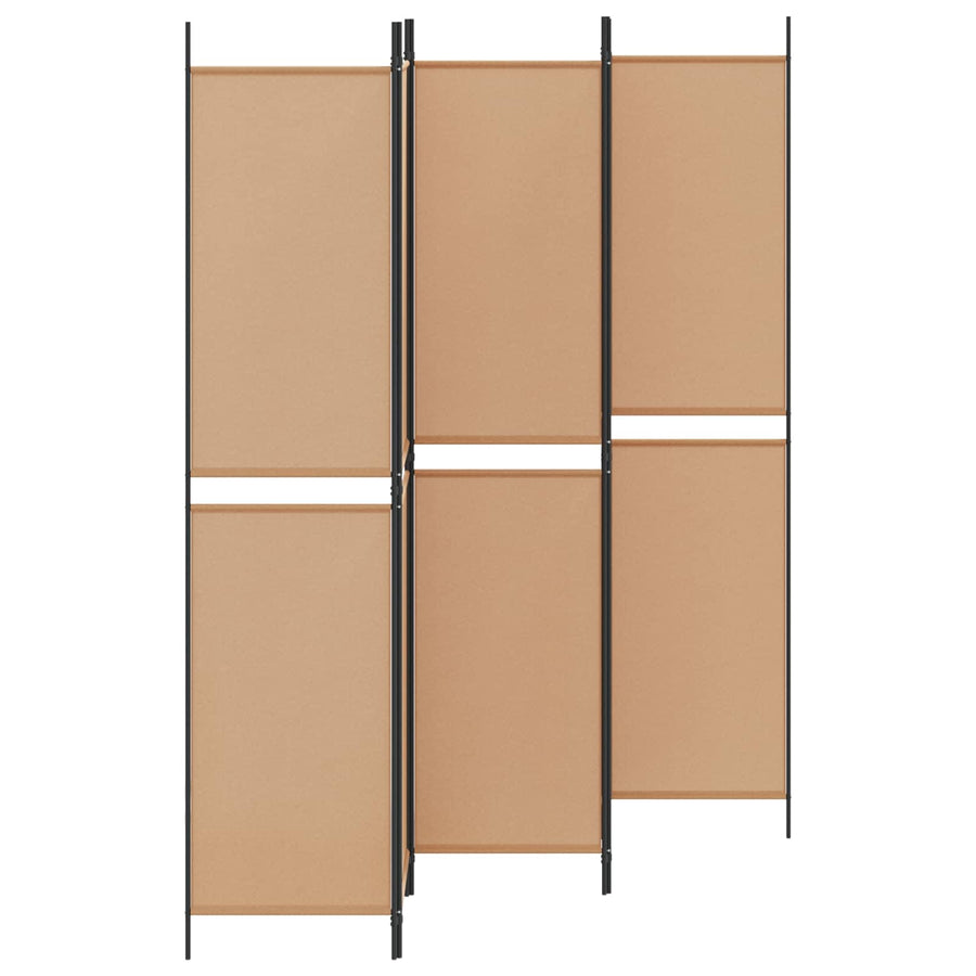 5-Panel Room Divider Beige 250 x 220 cm Stof