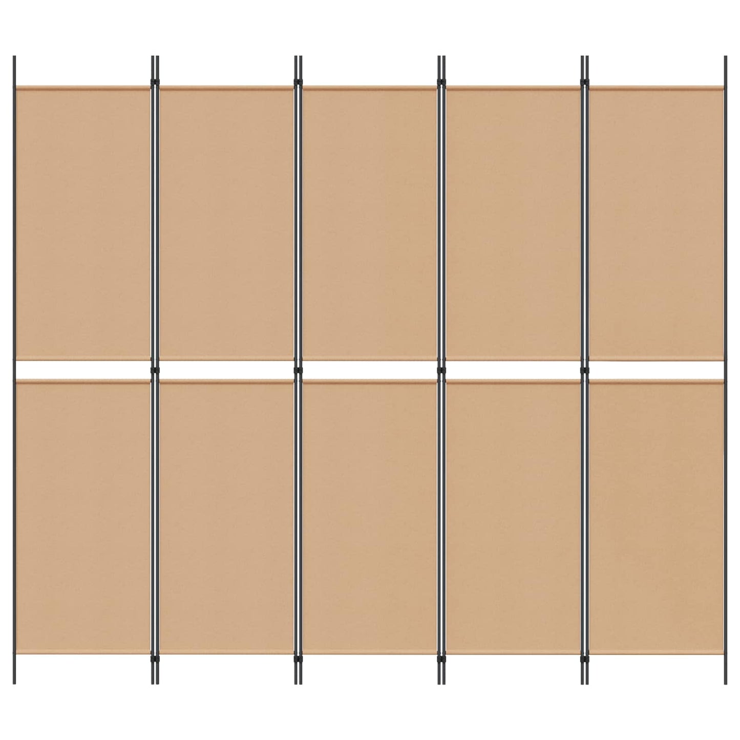 5-Panel Room Divider Beige 250 x 220 cm Stof