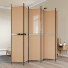 6-Panel Room Divider Beige 300 x 220 cm Fabric