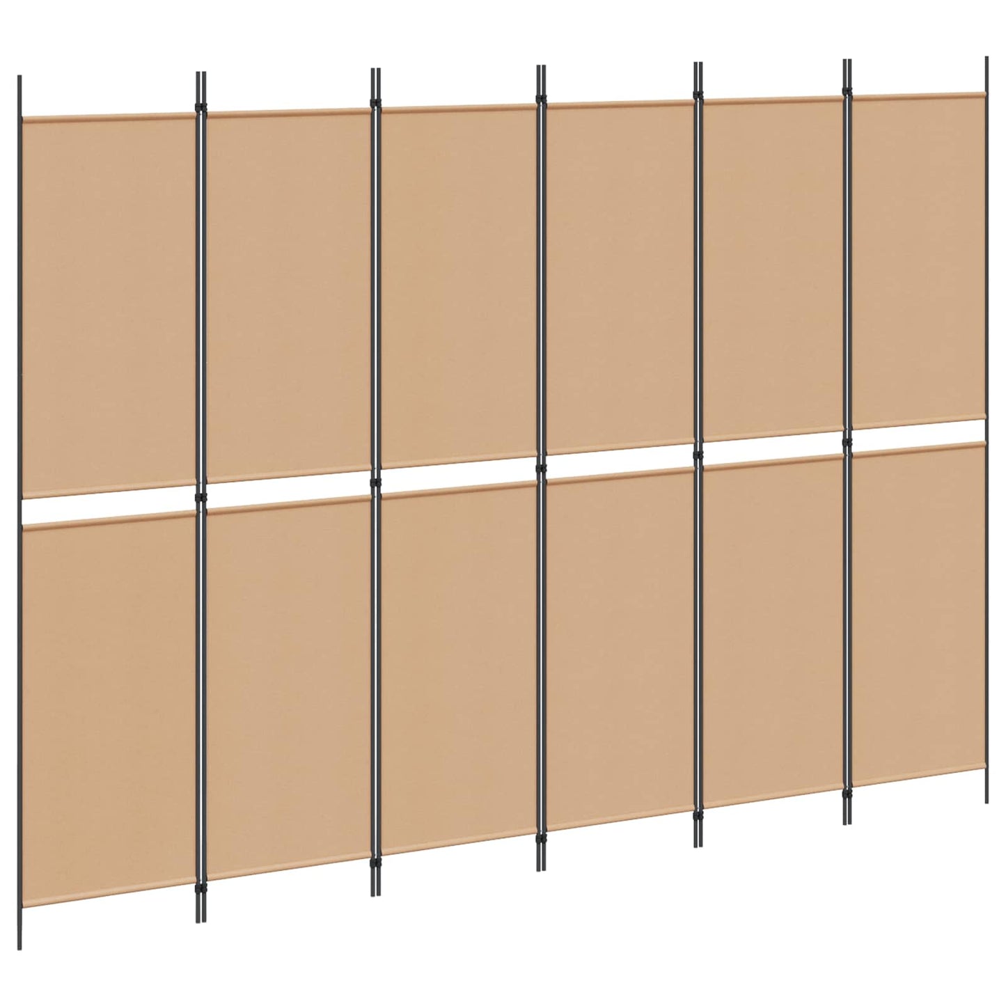 6-Panelen Kamerscherm Beige 300 x 220 cm Stof