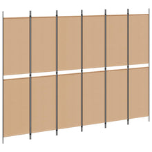 6-Panelen Kamerscherm Beige 300 x 220 cm Stof