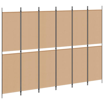 6-Panelen Kamerscherm Beige 300 x 220 cm Stof