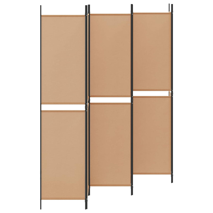 6-Panelen Kamerscherm Beige 300 x 220 cm Stof