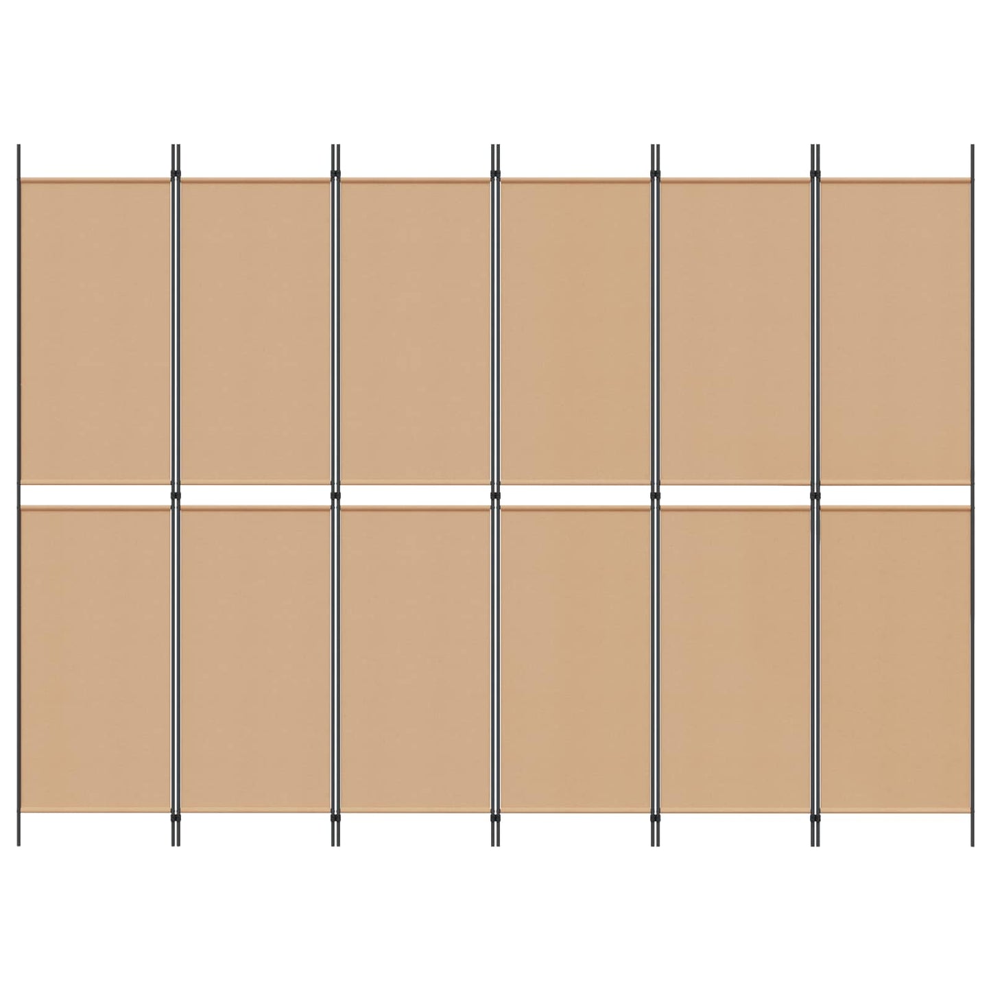 6-Panelen Kamerscherm Beige 300 x 220 cm Stof