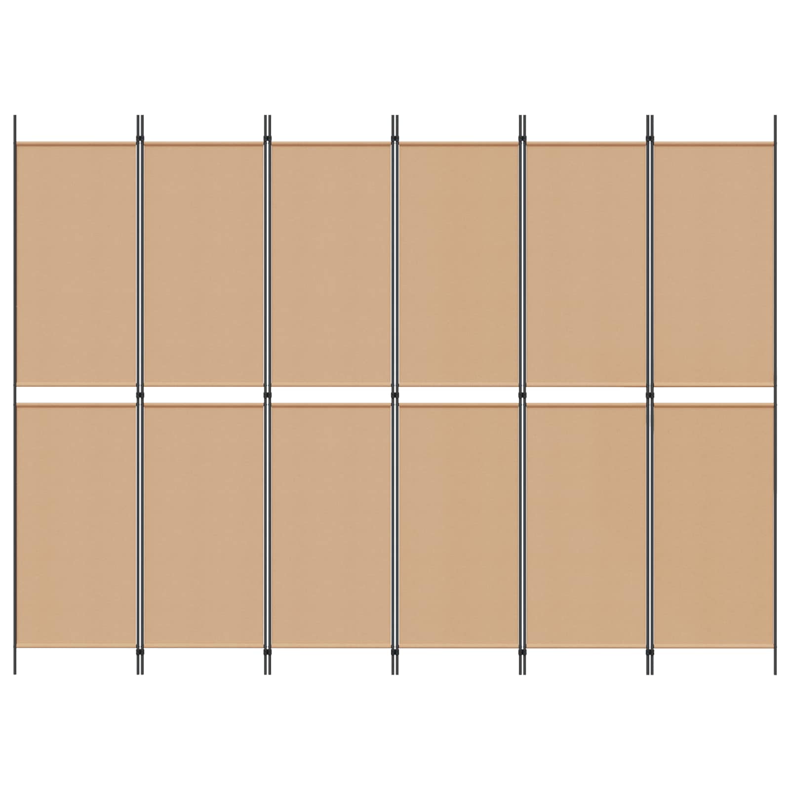 6-Panelen Kamerscherm Beige 300 x 220 cm Stof