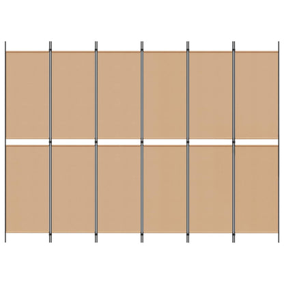 6-Panelen Kamerscherm Beige 300 x 220 cm Stof