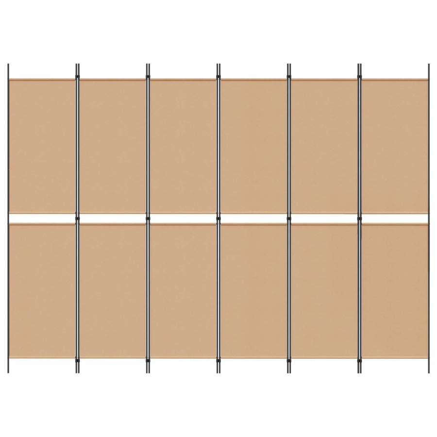 6-Panelen Kamerscherm Beige 300 x 220 cm Stof