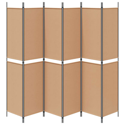 6-Panelen Kamerscherm Beige 300 x 220 cm Stof