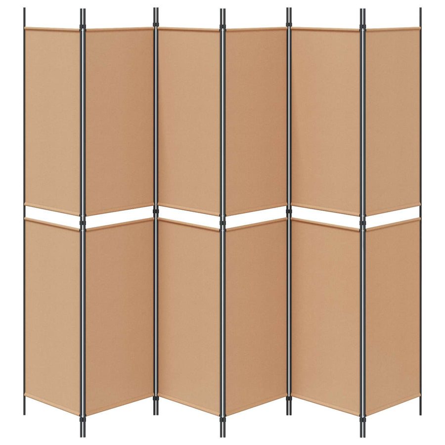 6-Panelen Kamerscherm Beige 300 x 220 cm Stof