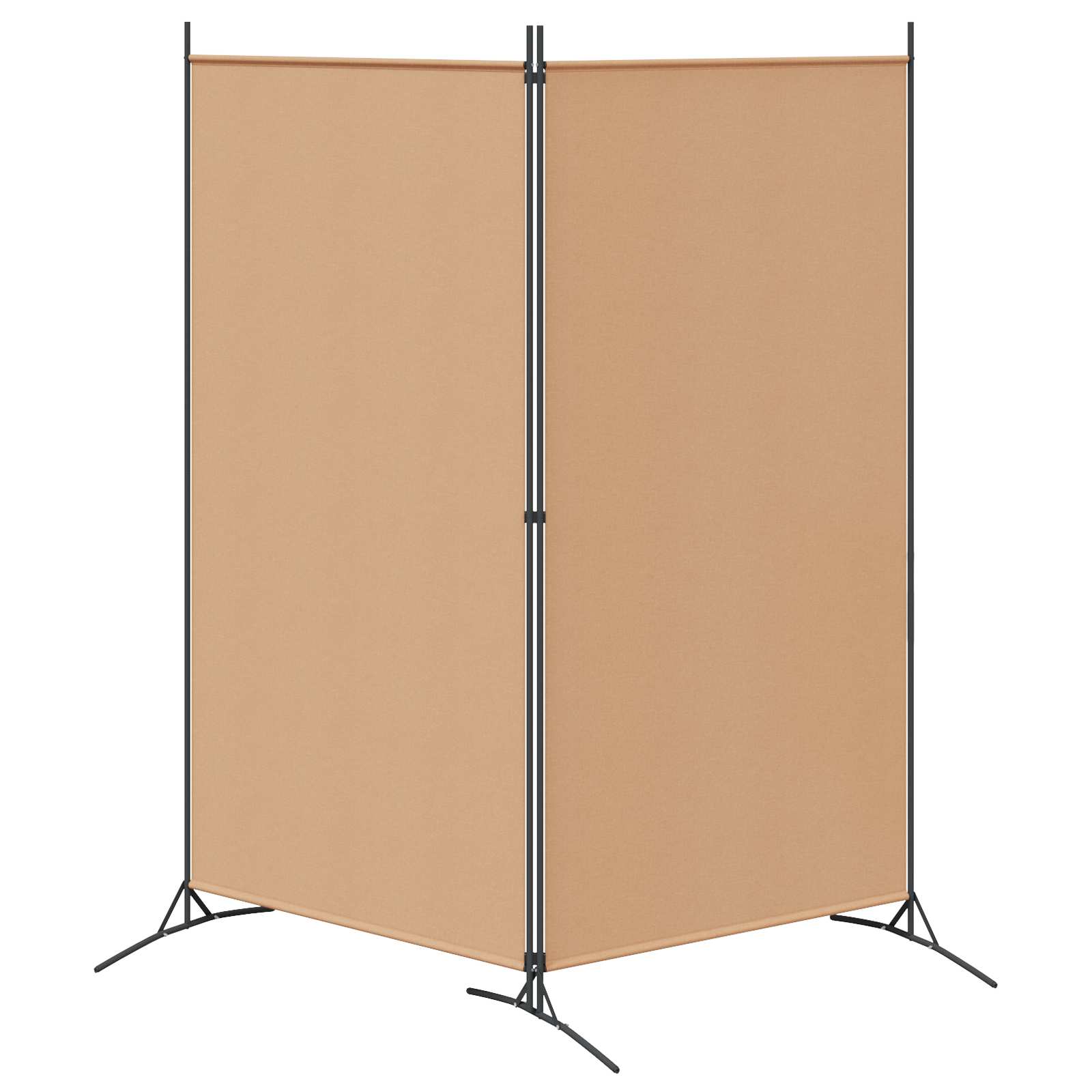 2-Panelen Kamerscherm Beige 175 x 180 cm Stof