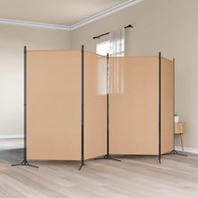 4-panelen roomdivider Beige 346 x 180 cm Stof