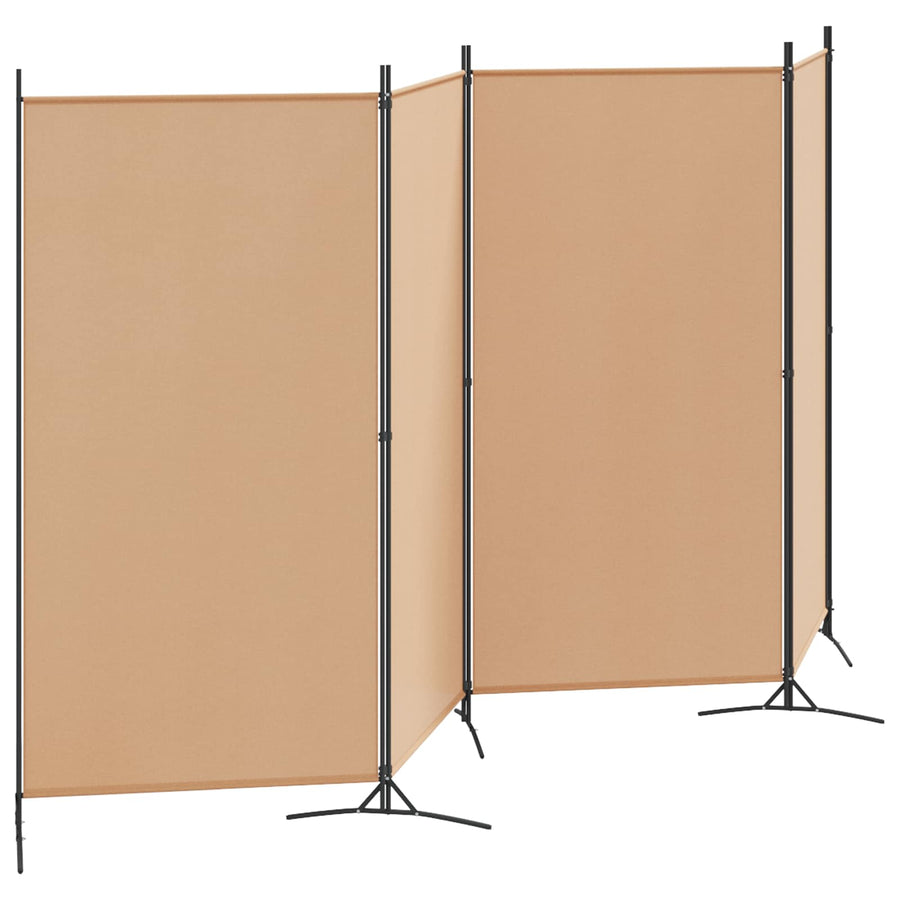 4-panelen roomdivider Beige 346 x 180 cm Stof