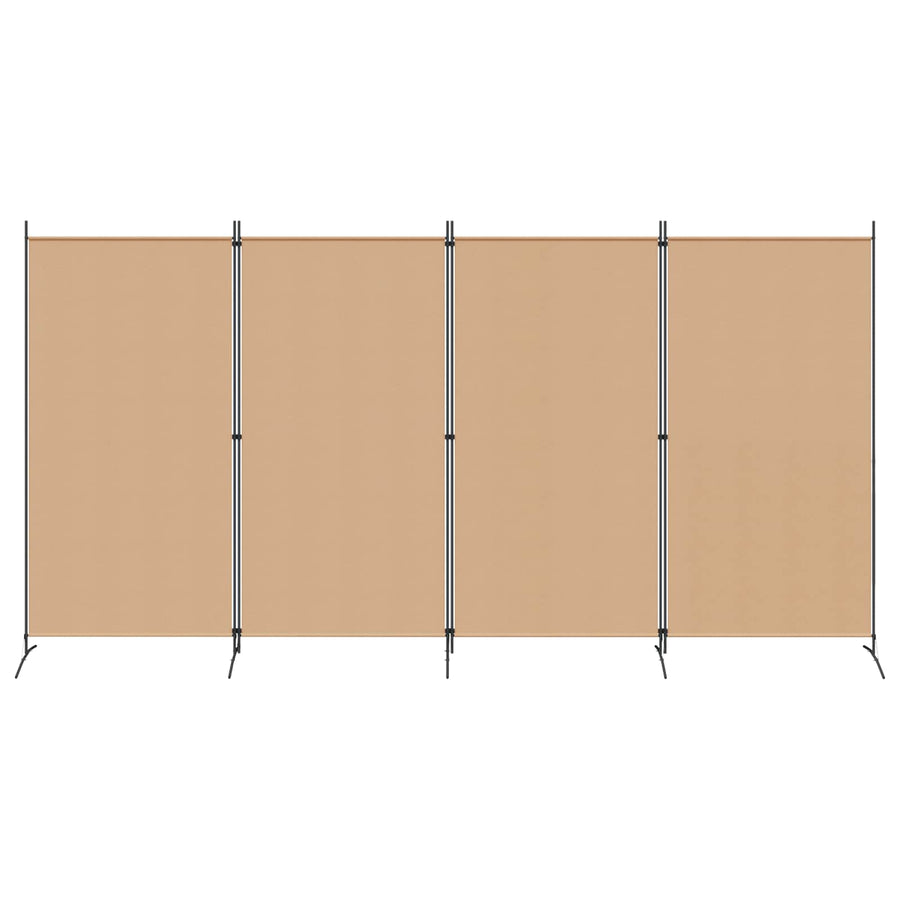 4-panelen roomdivider Beige 346 x 180 cm Stof