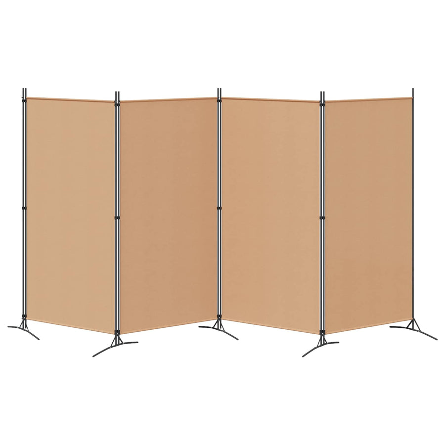 4-panelen roomdivider Beige 346 x 180 cm Stof