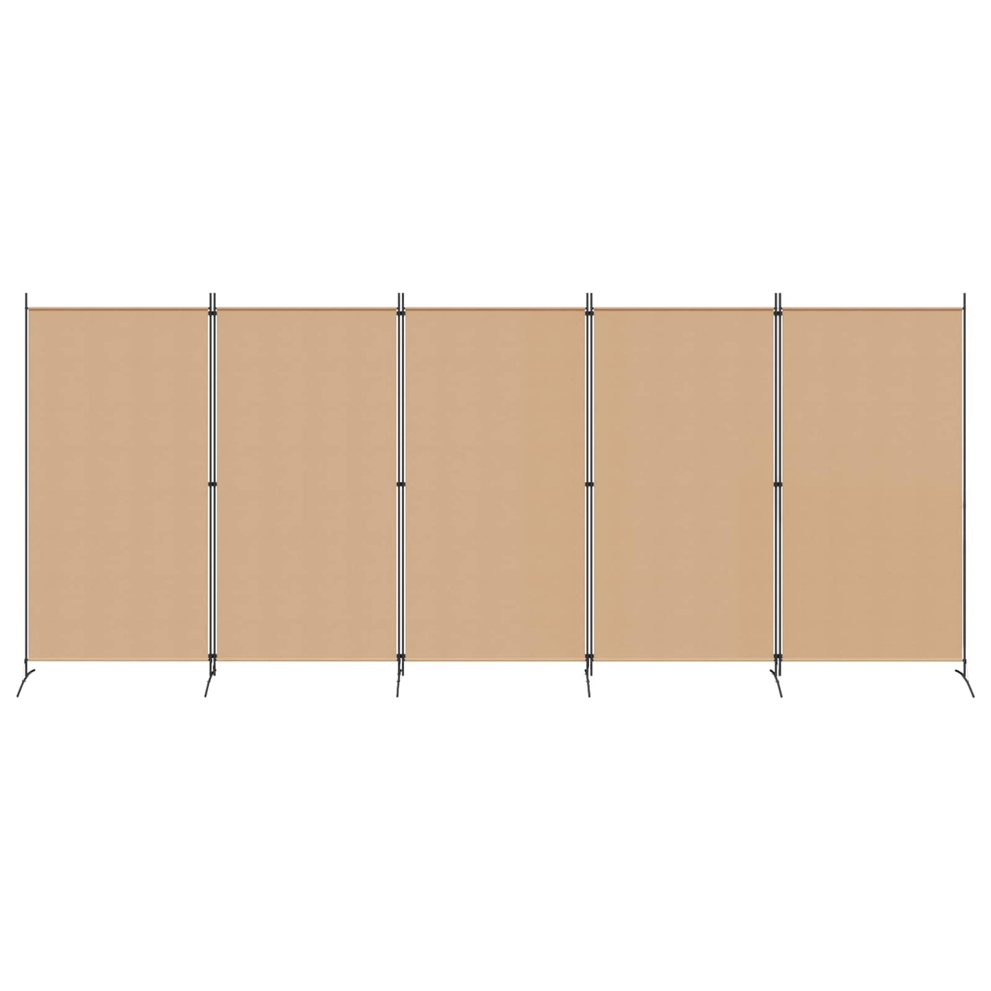 5-Panel Room Divider Beige 433 x 180 cm Stof